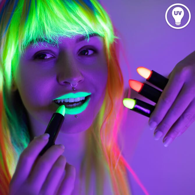 Neon UV Lippenstift Set – 4 Farben - 2. Wahl