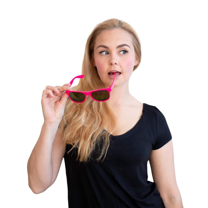 Neon-Pinke Sonnenbrille verspiegelt