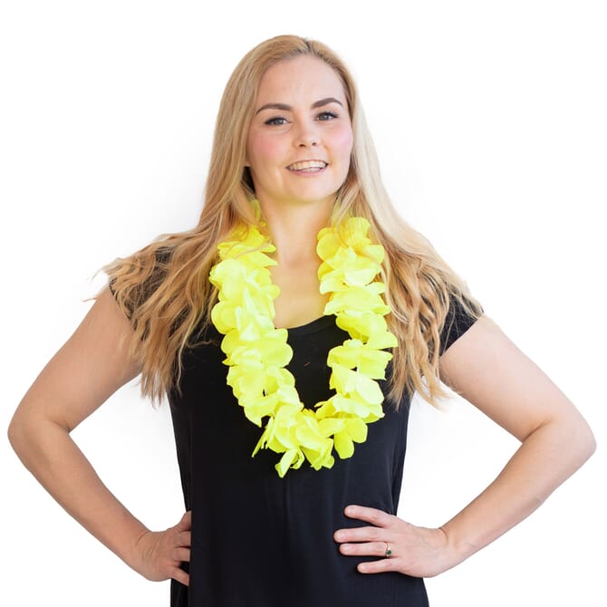 Neon UV Hawaiiketten gelb 12 Stück