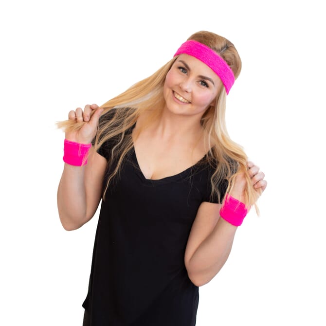 Neon UV Schweißbänder pink