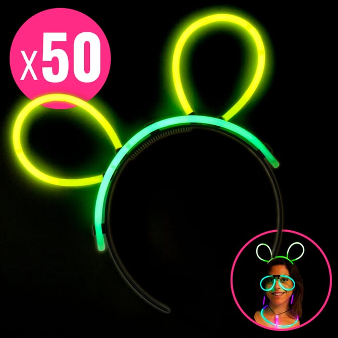 50 Knicklichter Leucht-Haarreifen