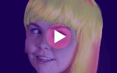 Asymmetrische Neon-Bob Perücke